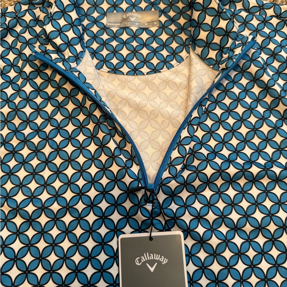 NWT Callaway Women’s Geometric Long Sleeve Top Sun Protection Golf Shirt Medium - Picture 7 of 7